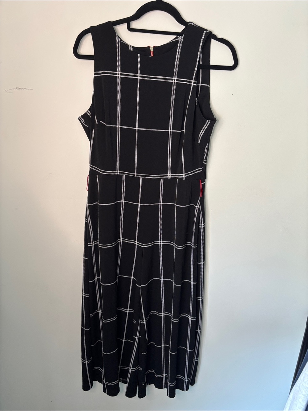 Danny & Nicole Classic Black Windowpane Midi Cropped Romper jumpsuit, sz 6